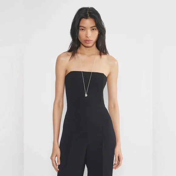 Aritzia Wilfred Black endless Strapless Jumpsuit sz 8 - Picture 2 of 8